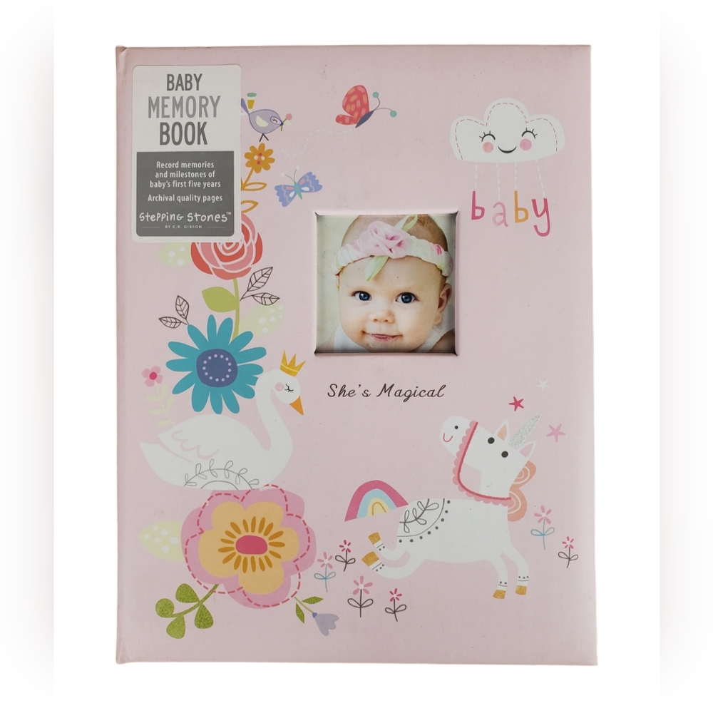 C.R. Gibson ''She's Magical'' Pink Baby Memory Book, 48 Pages, 9.1'' x 11.5''